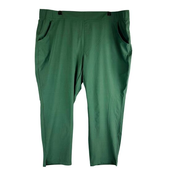 Eddie Bauer Womans Sz XXL Traveler Pants Pull On Green Hiking Camping Ankle - Picture 1 of 9